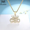 Kuololit Iced Out Moissanite OEO Necklace Hip Hop Jewelry for Men 925 Sterling Silver Customize Name Letter Rope Chain Choker 1