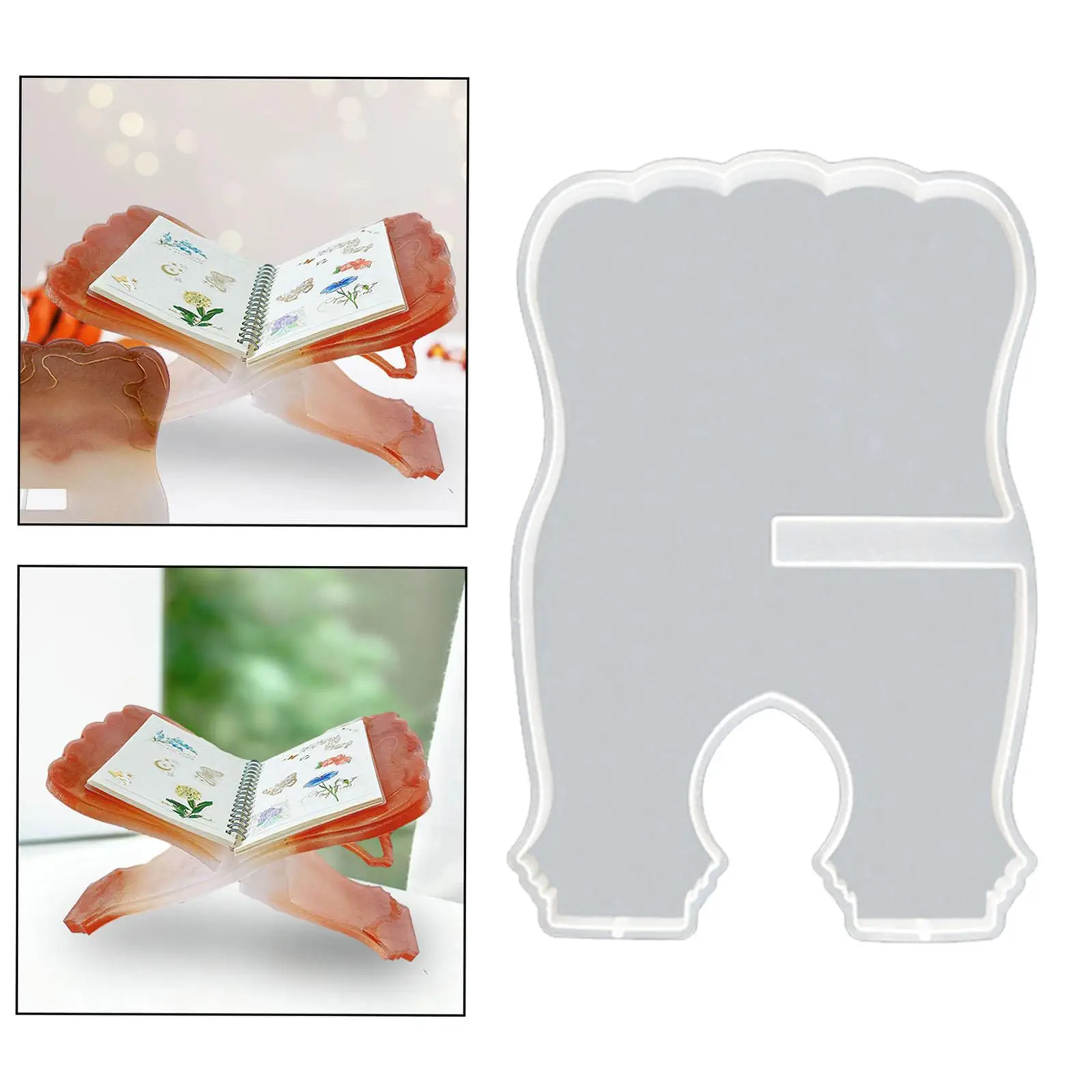 

Book Holder Resin Casting Model Book Reading Holder Book Reading Stand Epoxy Model for Study Room Kitchen Home Office Cookbook