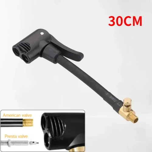 Dual Head Bicycle Pump Nozzle Hose Adapter with Valve Converter
