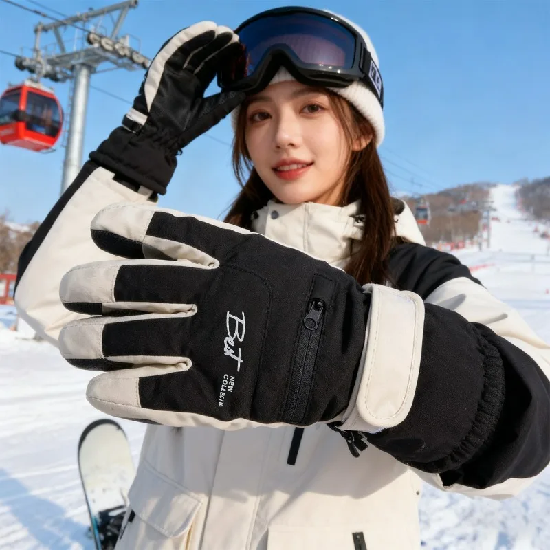 Cycling Gloves Non Slip Touch Ski Gloves Snowboard Accessories Waterproof Pocket Warm Men's and Women's Gloves Winter