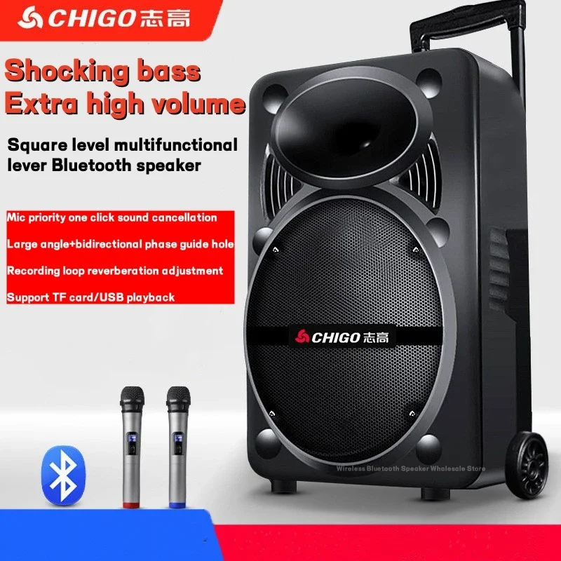 

CHIGO Outdoor Square Dance Rod Speaker Charging Wireless Bluetooth K-Song Subwoofer Sound System Caixa de SOM Home Theater