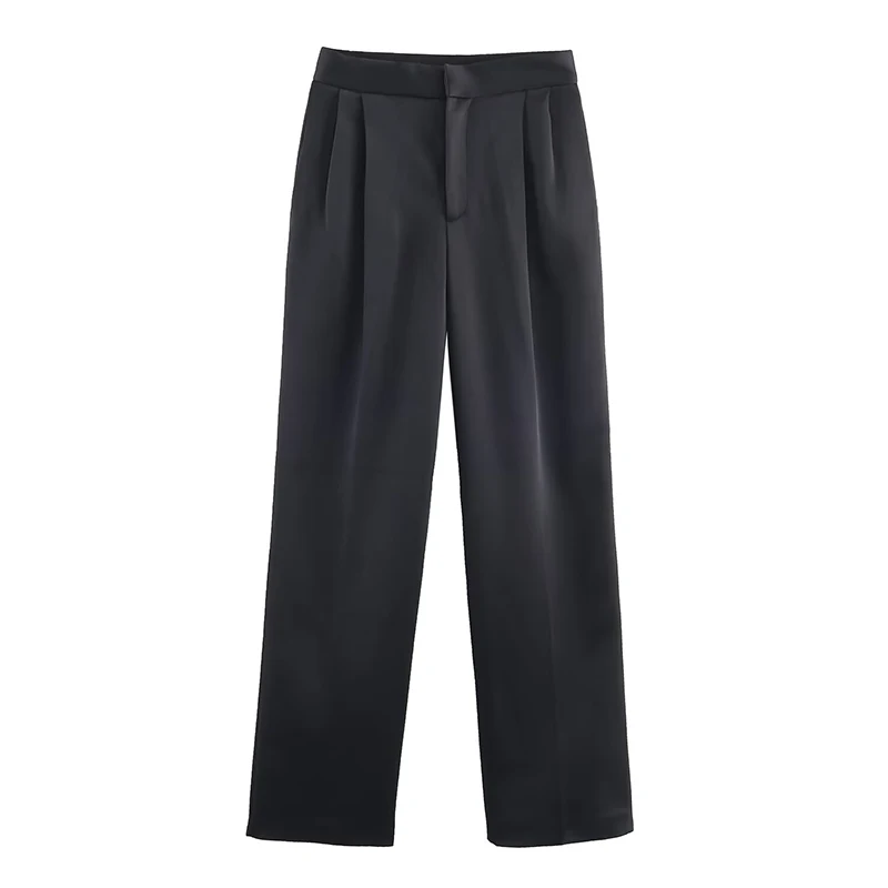 Women's Suit Pants Two-Piece Set Satin Elegant Long Sleeve Blazer Coat + Trousers 2 Pieces Sets Office Chic Woman Outfit ﻿ ﻿