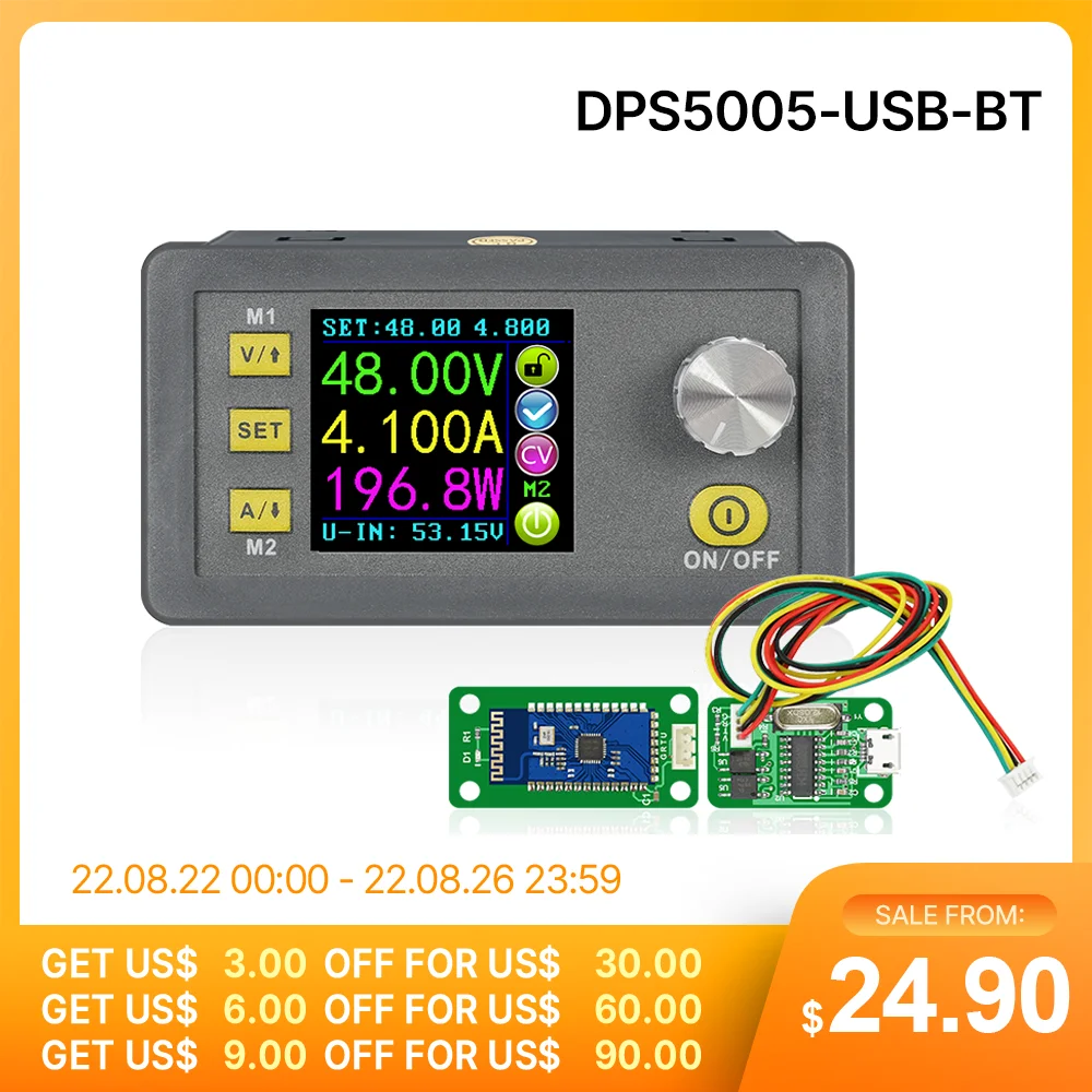 Comunicación dps5005 dc50v 5a paso programables módulo de alimentación 