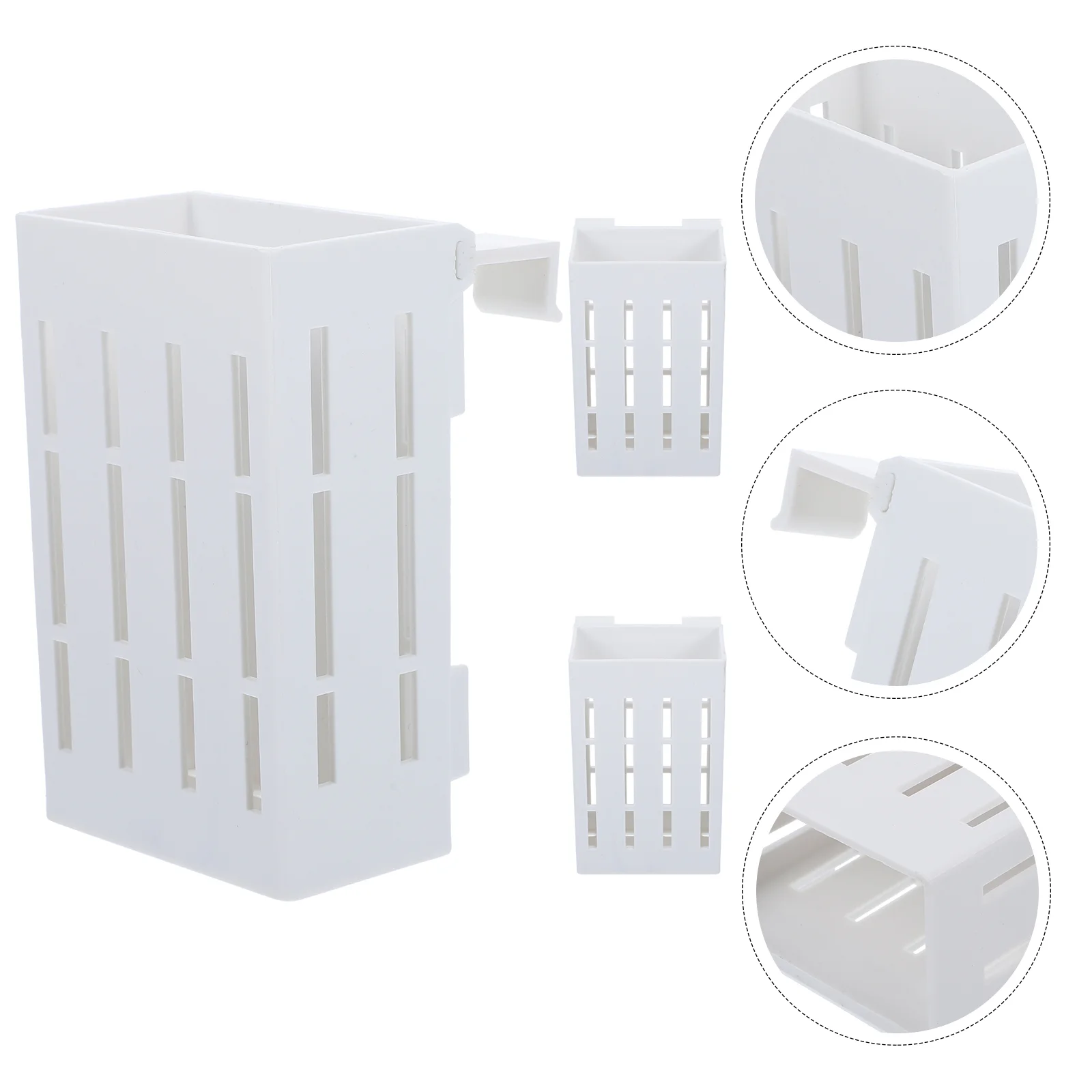 

3 Pcs Plastic Hangers Aquarium Plant Stand Pot for Freshwater Supplies Baskets Aquatic Planting White Holder Hanging Planter