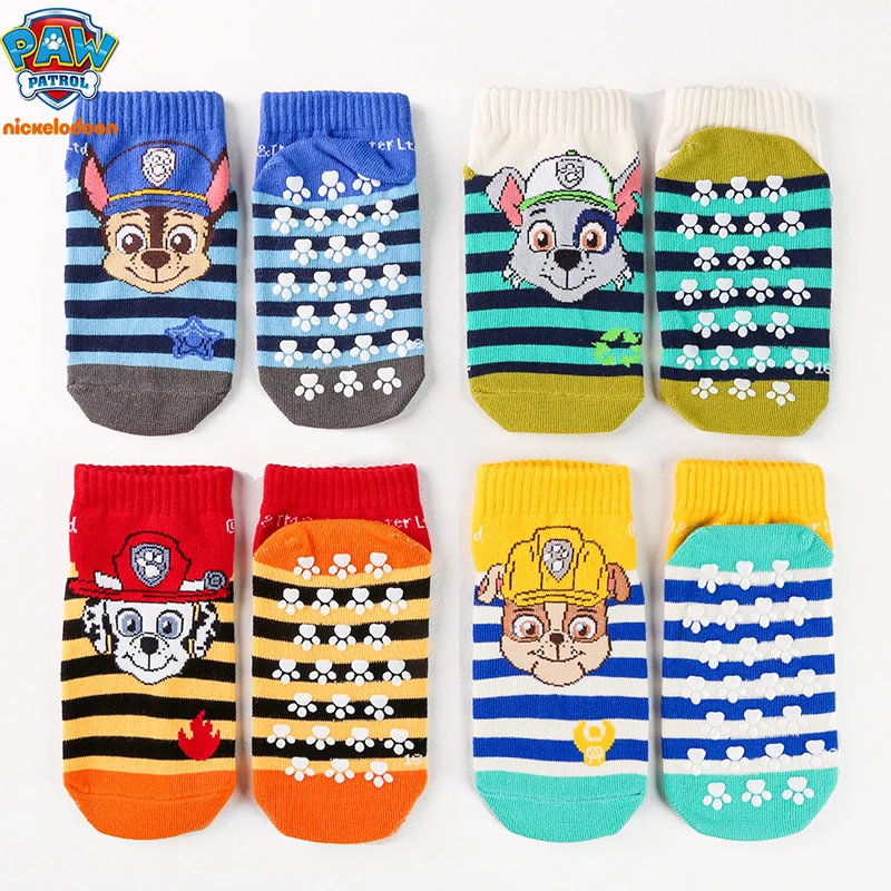 thumbnail image 1 of pares de calcetines de algodón genuinos de Paw Patrol para niños, antideslizantes, bonitos calcetines de dibujos animados para niños, Chase Marshall Rubble para niños, calcetines de interior para bebé, 1 of 5