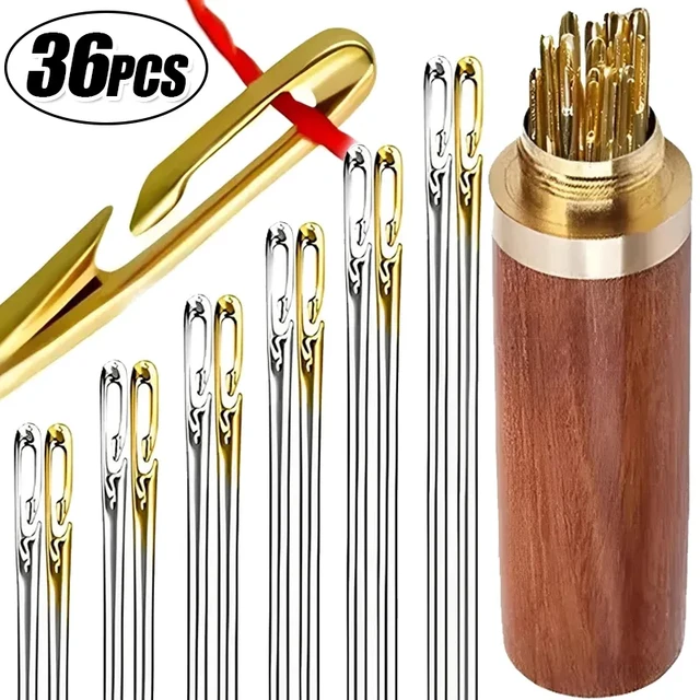 Stainless Steel Sewing Tool Accessories  Leather Needles Hand Sewing -  12pcs/set - Aliexpress