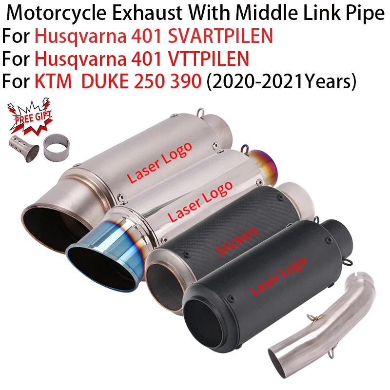 For KTM 390 Adventure DUKE 250 390 ADV Husqvarna 401 SVARTPILEN 401 2020-2022 Motorcycle Exhaust Modify Mid Link Pipe DB Killer