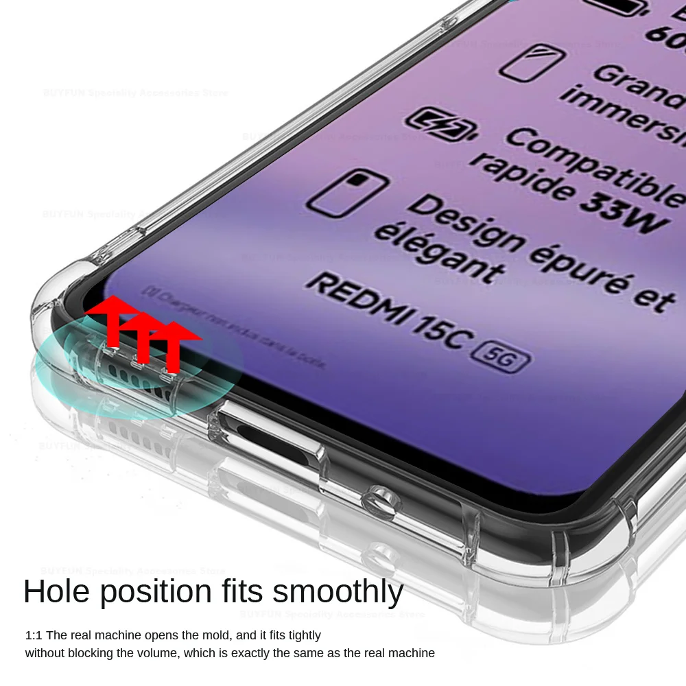 Clear Shockproof Phone Case - 6.9 Inch Durable Back Shell Cover