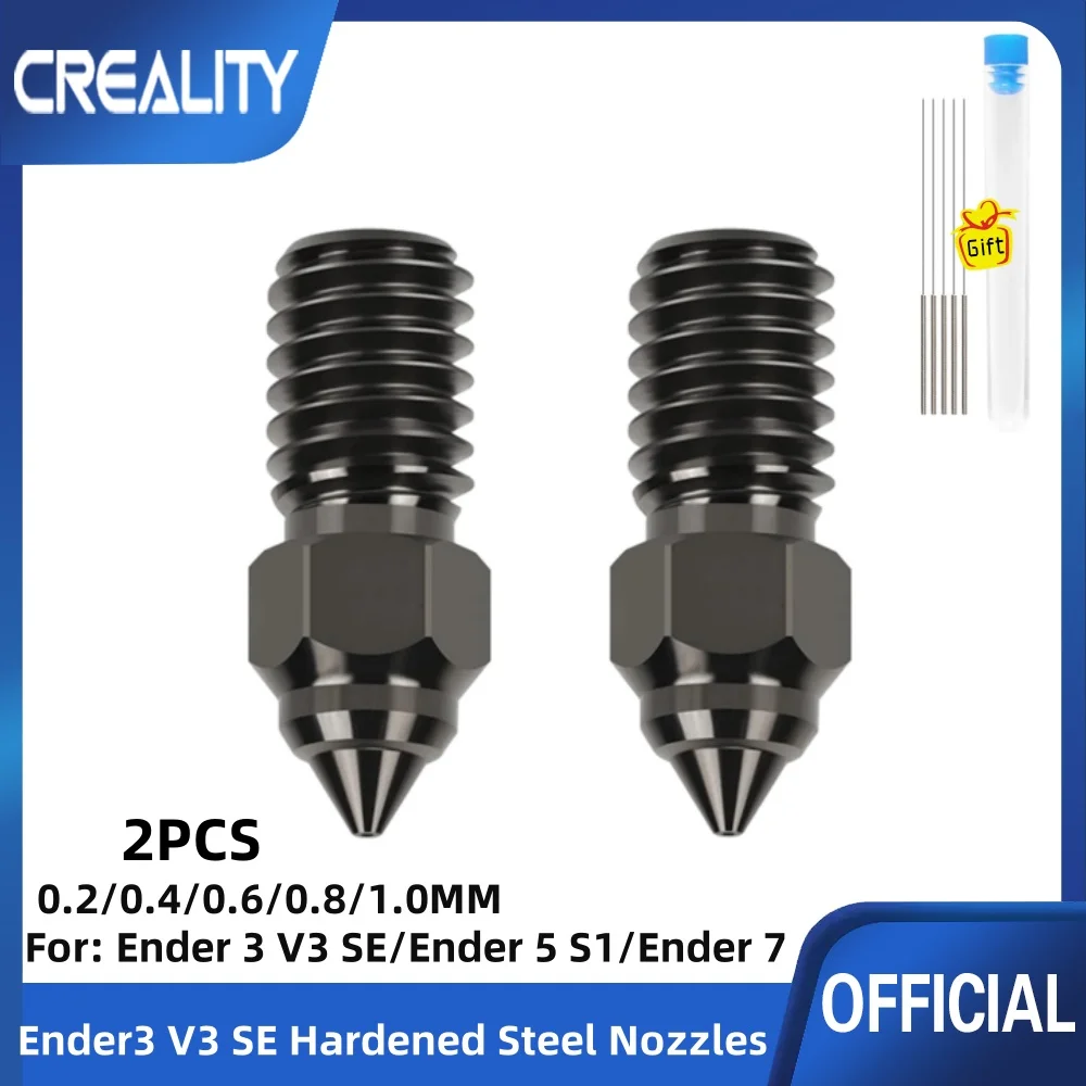 Creality Ender 3 V3 SE /Ender 7/Ender 5 S1 Düse aus gehärtetem Stahl 1,0/0,8/0,6/0,4/0,2 mm 3D-Drucker-Zubehör Düse