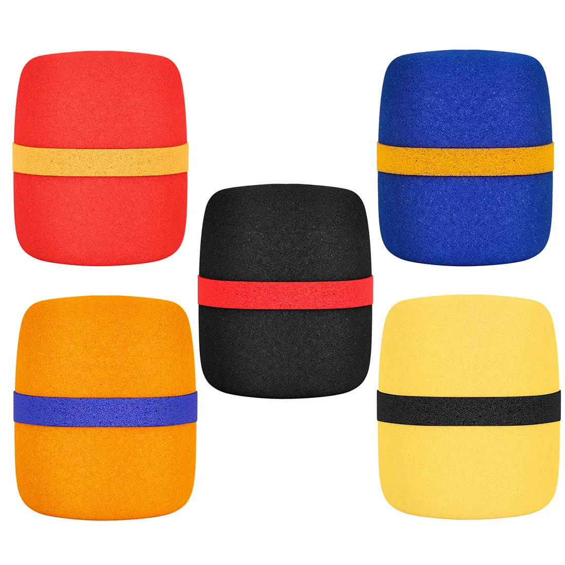 

5pcs Thick Handheld Stage Microphone Windscreen Sponge Cover Suitable for KTV Dance Ball Conference Room Stage Performance