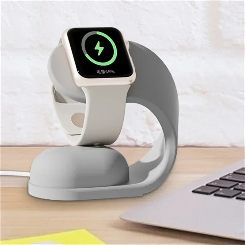 Apple Watch Charger Stand Apple Watch Charging Bracket Silicone Watch Charger Stand For Apple Watch Ultra 10 9 8 7 6 SE 5 4 3 2 Charging Station Dock Holder 49mm 45 44 42mm 41 40 38mm