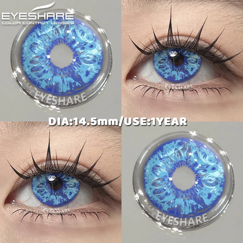 EYESHARE 1 Paar Cosplay Farbkontaktlinsen für Augen Anime Zubehör Weiße Halloween-Linse Pupilentes Schwarze Linsen Rote Augenlinse – Detail 23