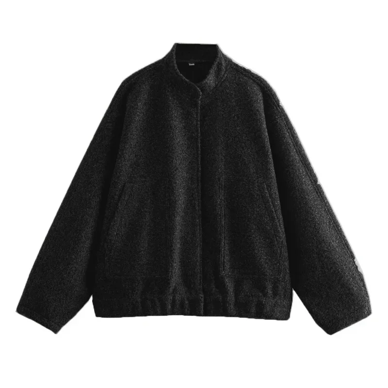 Women's Jackets With Buttons Bombers Grey Long Sleeve Coat Lady Warm With Pockets Outwear Jackets 2023 Spring Winter New