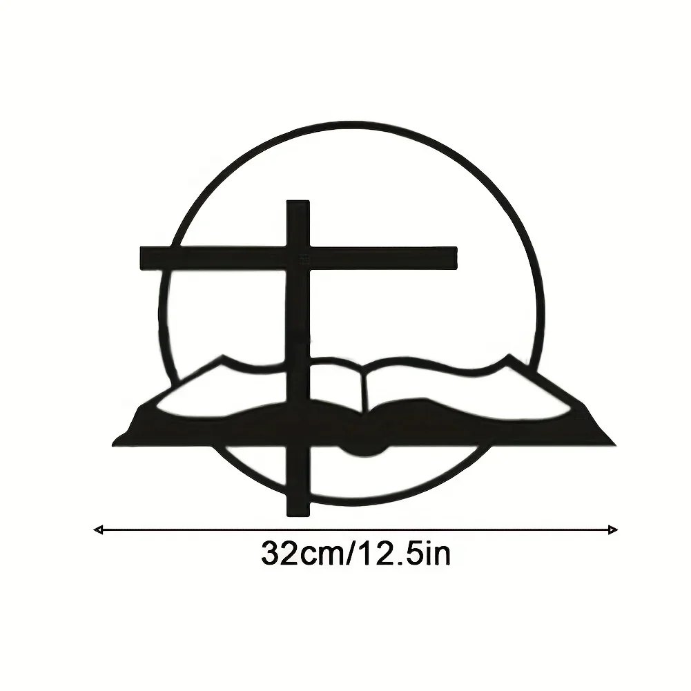 

Promotion Cross & Bible Metal Wall Signs Iron Art Wall Hanging Decor Decals Home Decoration Study Living Room Easter Wedding De