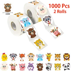 Cartoon Animal Stickers for Kids - Cute Nature - Inspired Reward Stickers for Teachers and School Supplies (2Rolls 1000pcs)