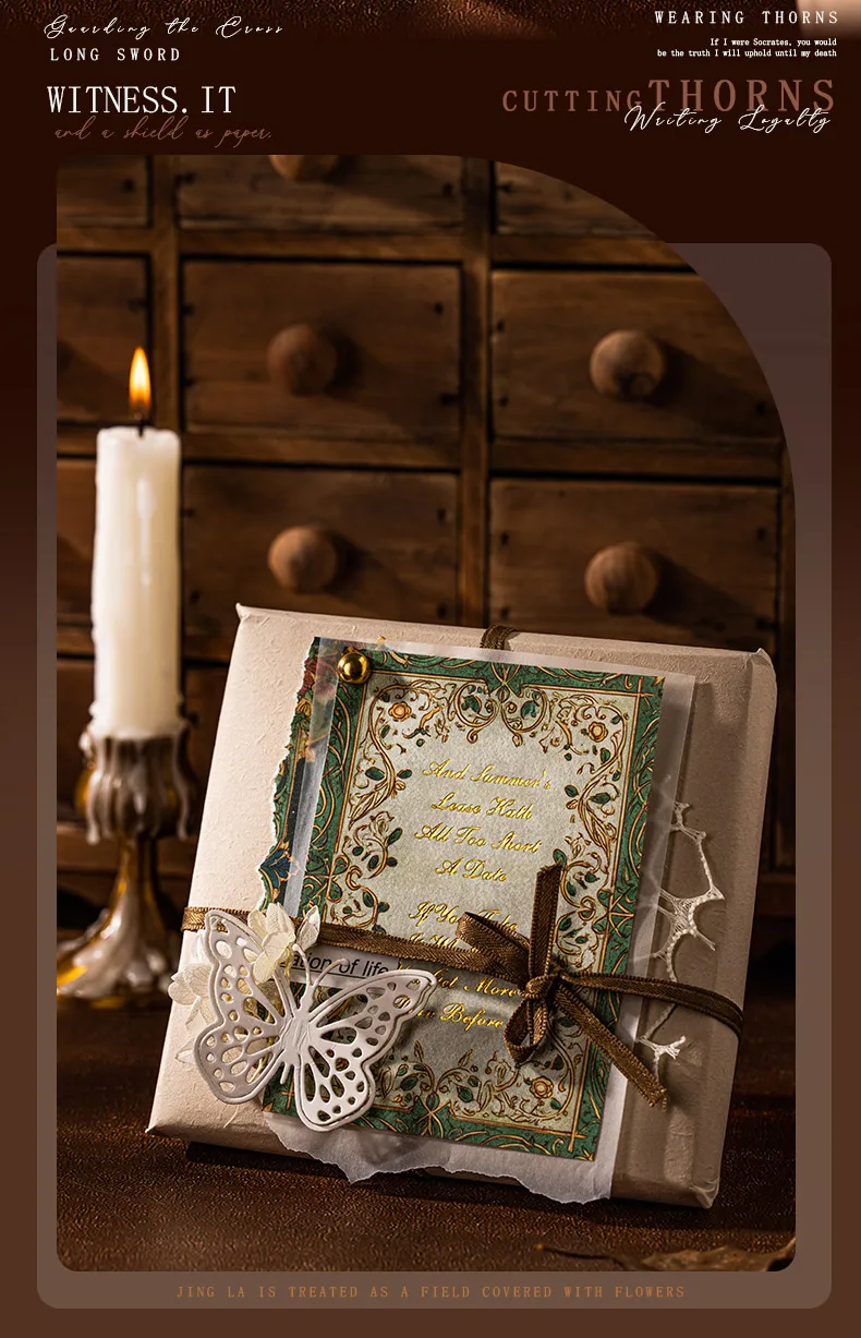 Journal GO 10 Stück Mittelalterliche Poesie Vintage Literarische Journal-Materialien Retro Collage Deko Künstlerisches Scrapbook Hintergrundpapier – Detail 2