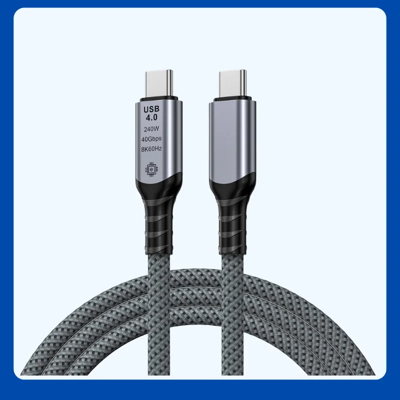 Ultra High-Speed 8K USB4 Type C Cable with 240W Power Delivery and Fast Charging Capability