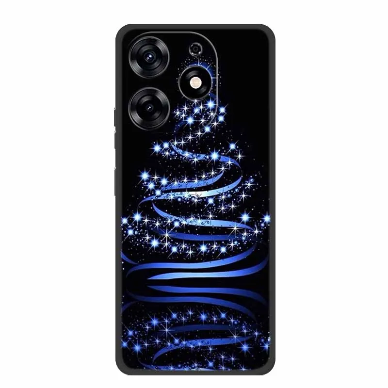 Festive Merry Christmas Black Silicone Soft Back Cover Case