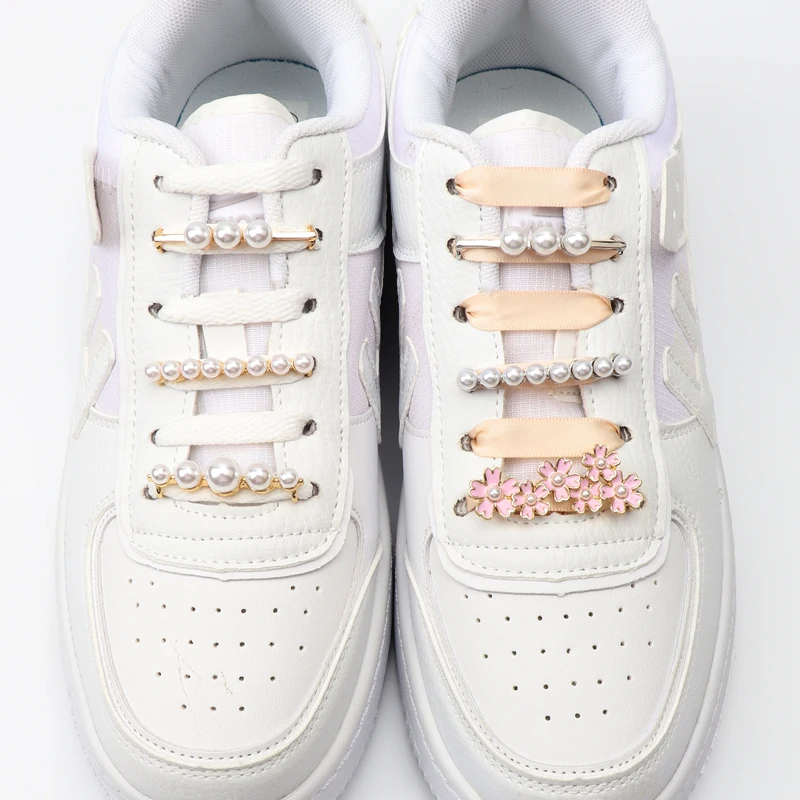 1 PC Shoelaces Decorations Clips Pearl Crystal Women Decorative Shoe