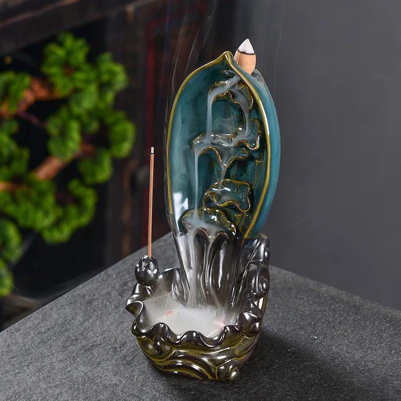 

Purple Sand Backflow Incense Burner Creative Retro Kiln Transformation Stone Home Decoration Incense Incense Burner Decoration