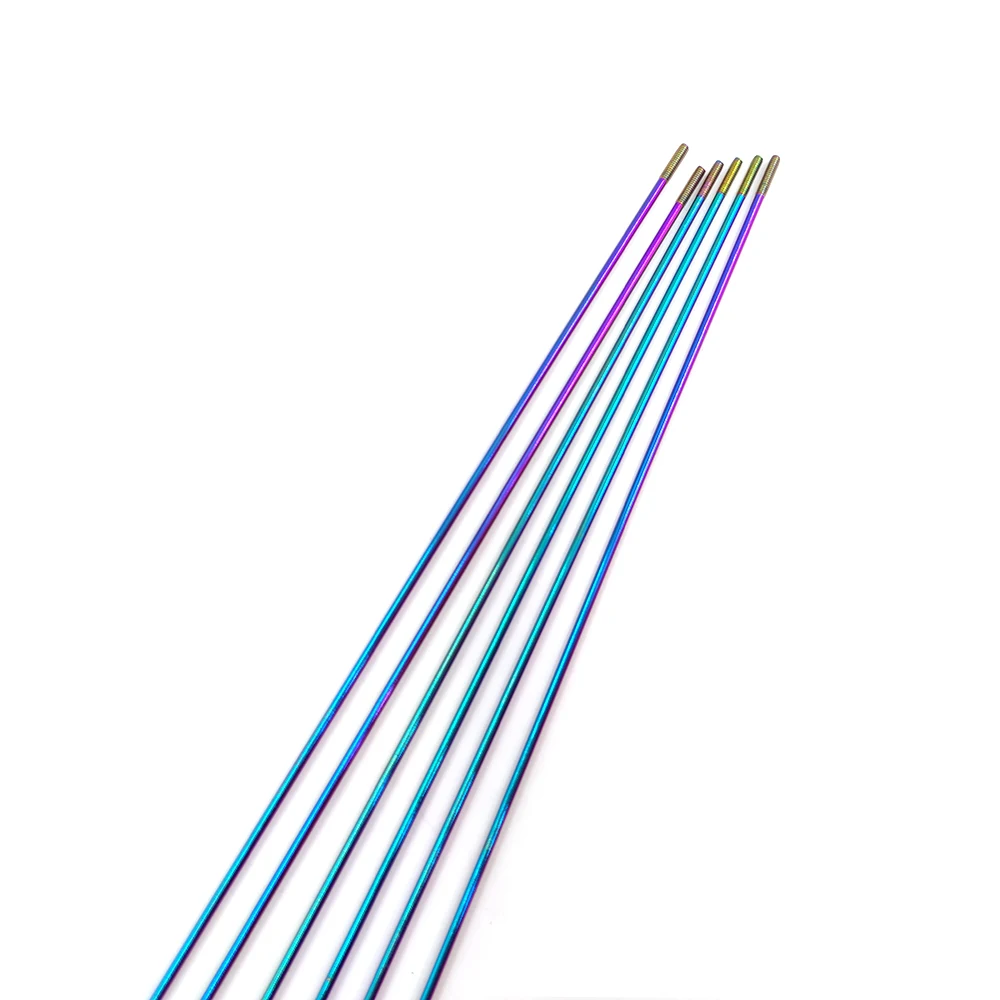10pcs/lot FUNNRUNN Bicycle J-Bend Spokes Rainbow Wire Vacuum Pating Mountain MTB Road Bike 304 Stainless Steel 14G 257-293mm