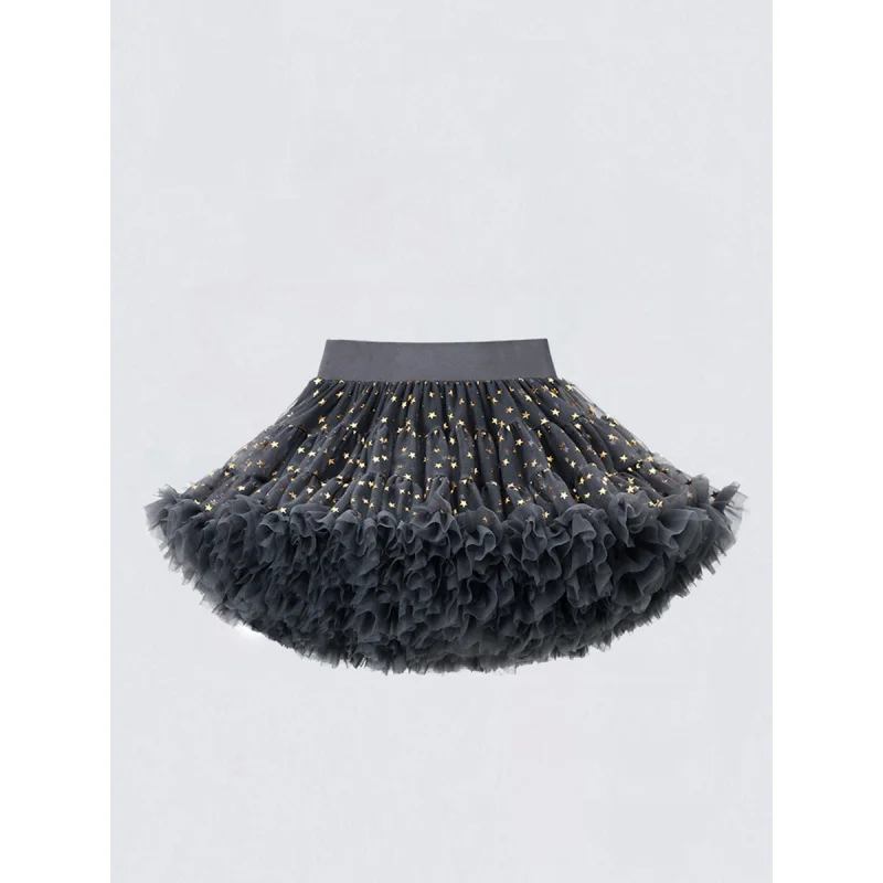 

Платье с юбкой-американкой для девочек, темно-серое платье принцессы с изображением листьев второго поколения