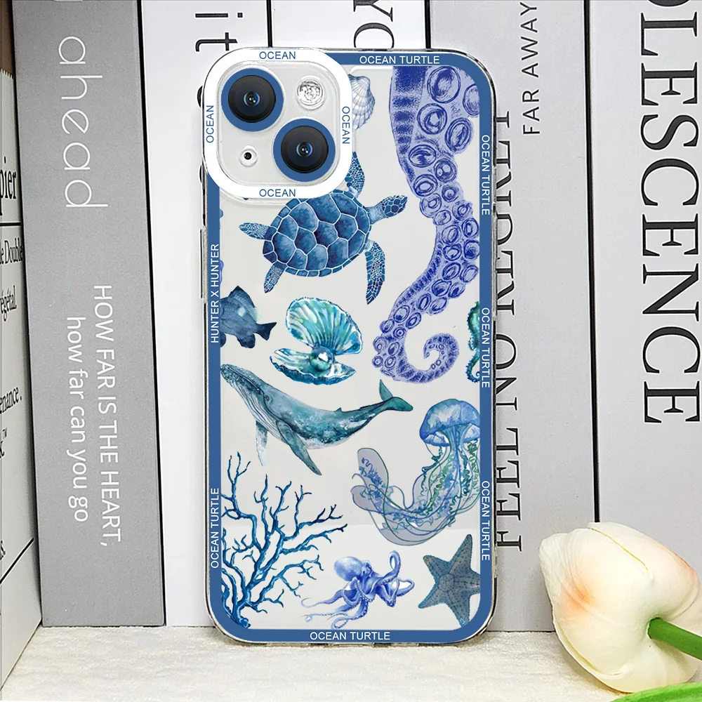 Cool Ocean Turtle Phone Case – Sea Blue Turtle Design Soft Clear Cover