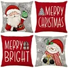 A set of 4 Christmas pillow covers - Santa Claus and Snowman Hello Winter design, machine washable, 18x18 inch zipper closure 2