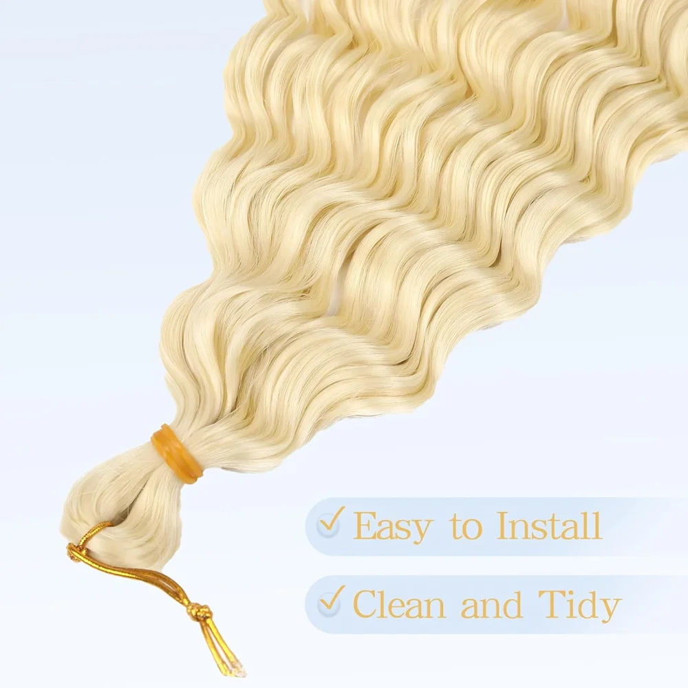 30 inch Synthetic Ocean Wave Crochet Hair Long Blonde Deep Wave Curly Braiding Hair Soft Curly Crochet Hair For Black Women