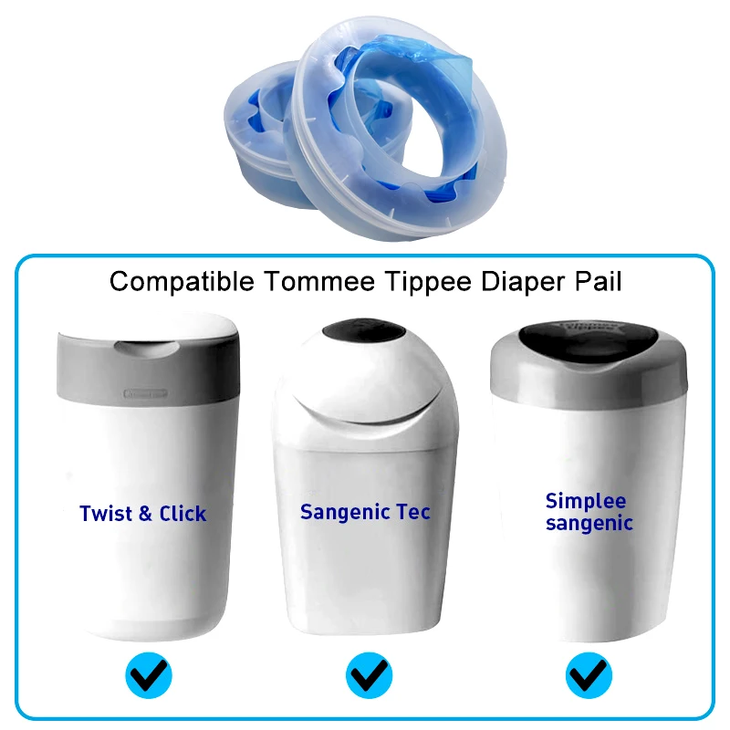 1/2Pcs Bady Diaper Refill Bags For Tommee Tippee  For Twist & click For Sangenic Diaper Pails Degradable Garbage Replacement Bag