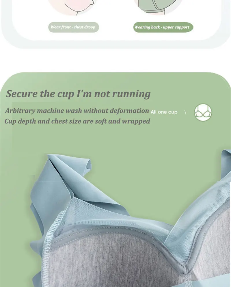 3 Teile/satz Sexy Spitze Plus Größe Sport Bh Für Frauen Nahtlose Einfarbig Push-Up Unterwäsche Neue Gemütliche Atmungsaktive Draht freies Büstenhalter – Detail 4