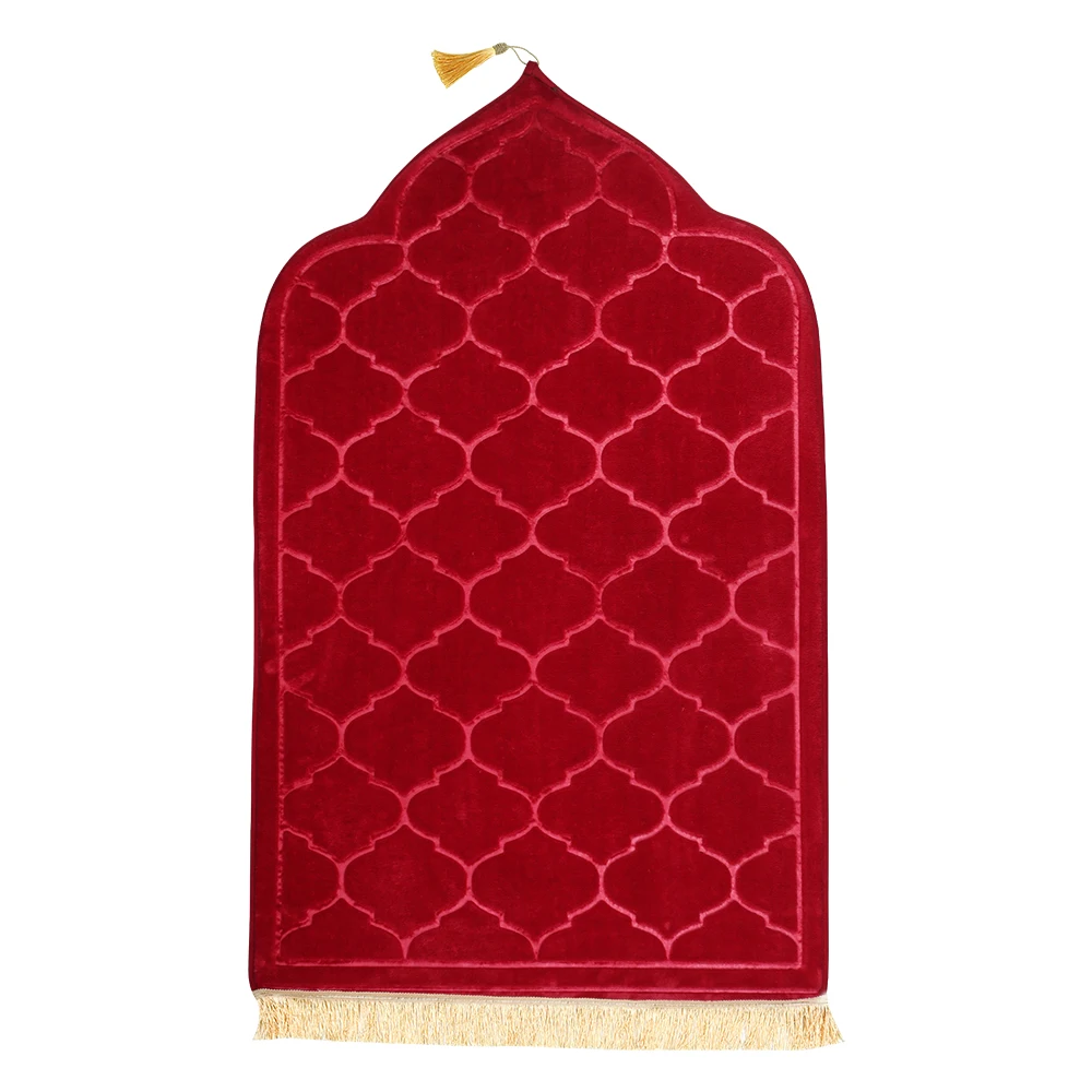 Weicher Reise-Gebetsteppich, Rutschfeste Gebetsmatte, Flanell-Teppich für Muslime, Ramadan-Prägedruck-Bodenteppich, Tragbar – Detail 8