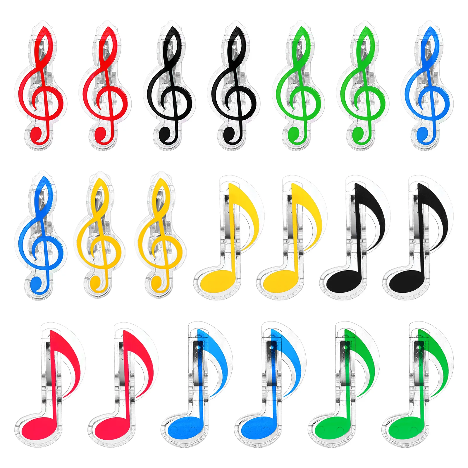 20/40Pcs Musical Note Clips Music Paper Clip Holder Plastic Music Book ...