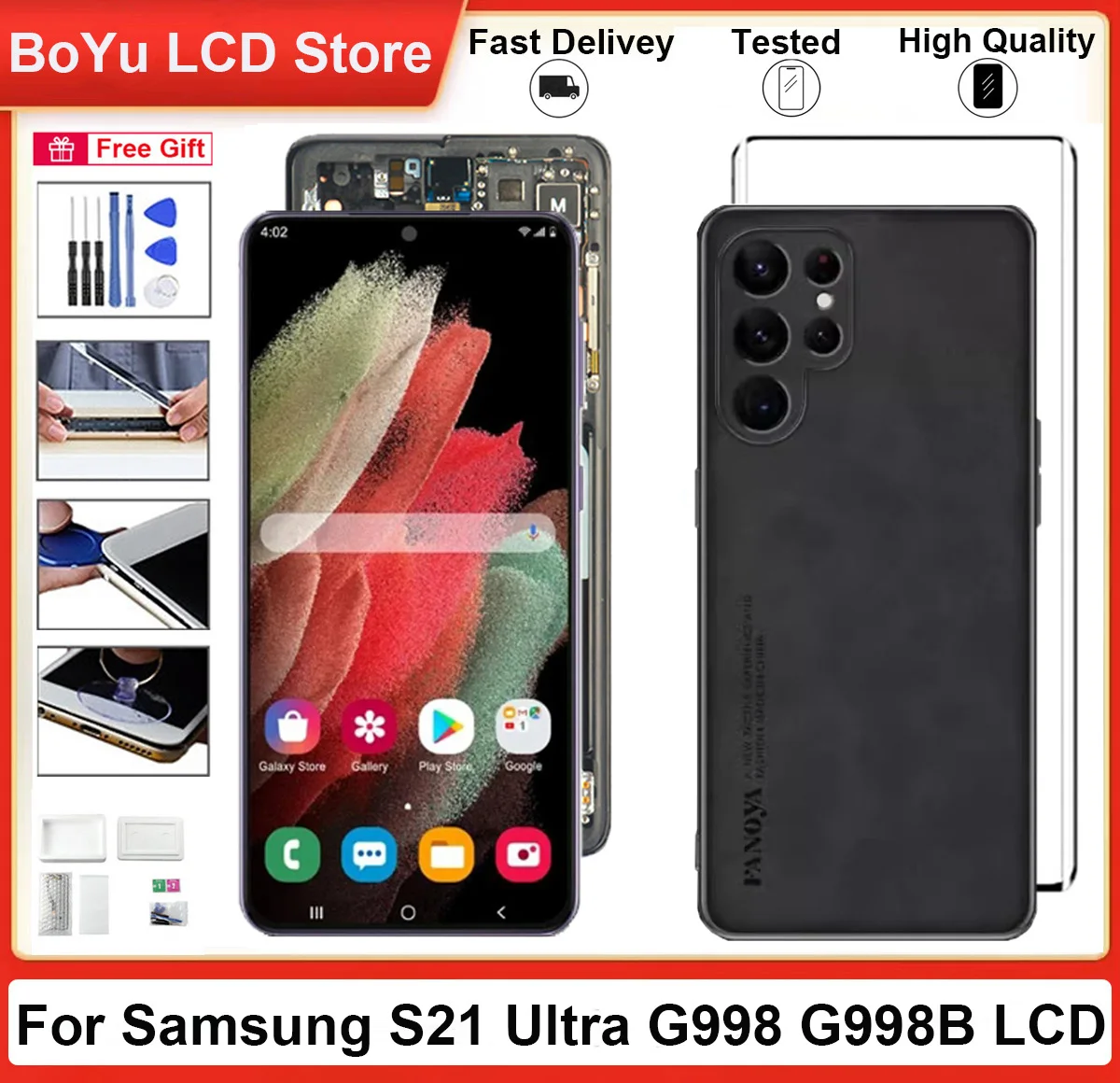 

Tested 6.8" AMOLED Screen For Samsung Galaxy S21 Ultra 5G G998 SM-G998F G998FD G998B G998U LCD+Touch Display Digitizer Assembly