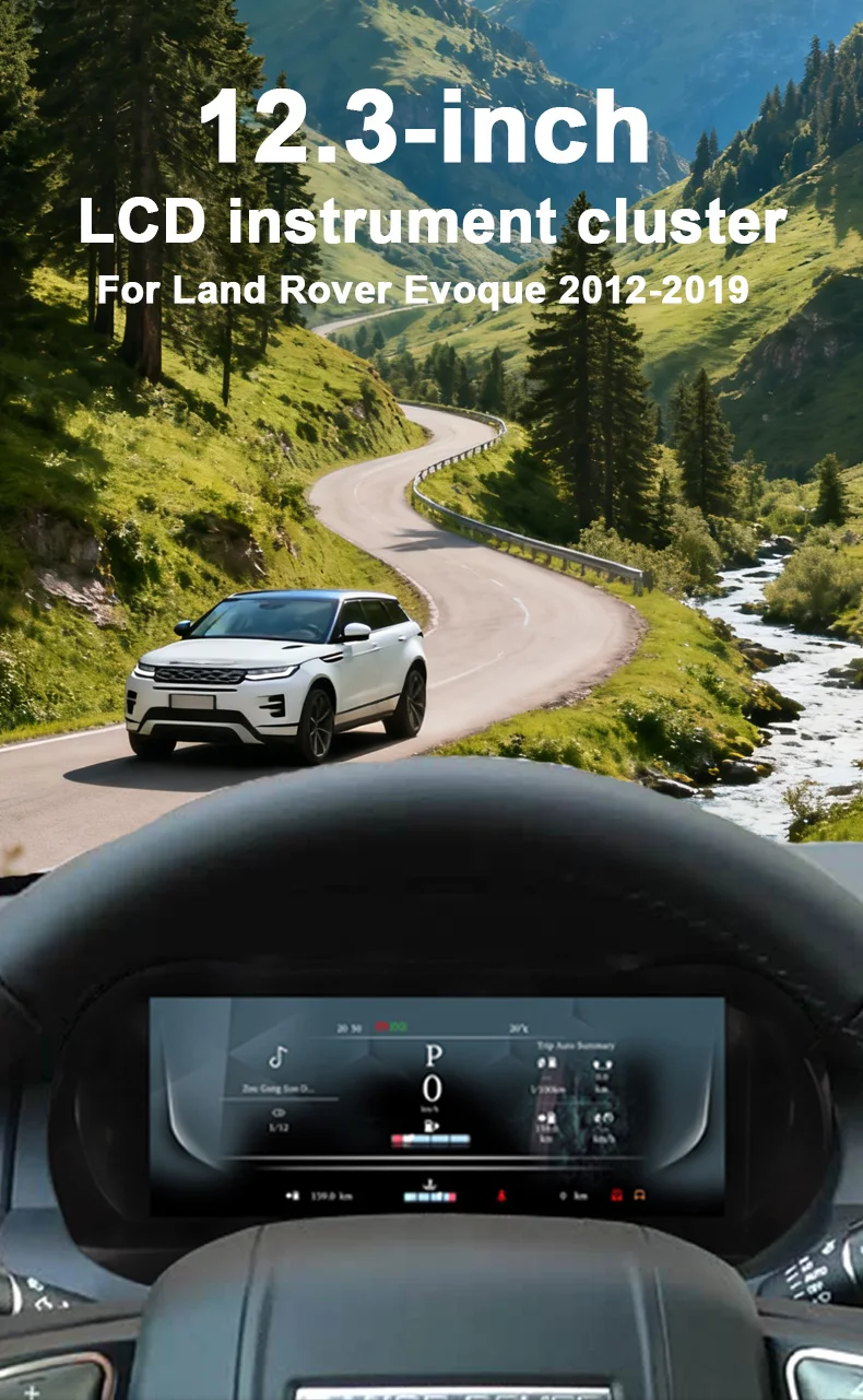 Digital Instrument Cluster For Land Rover Evoque 2012-2019 iOS Carplay,Speedomet