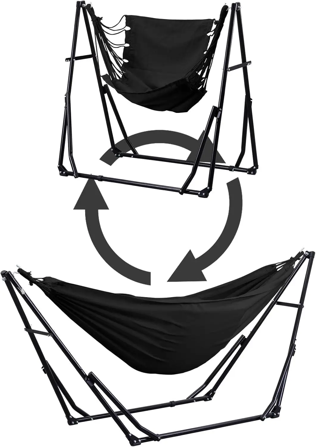 2 in 1 Hammock with Stand, Outdoor Hammock Swing Chair with Portable Heavy Duty Stand, Multi-Functional Hammock Stand