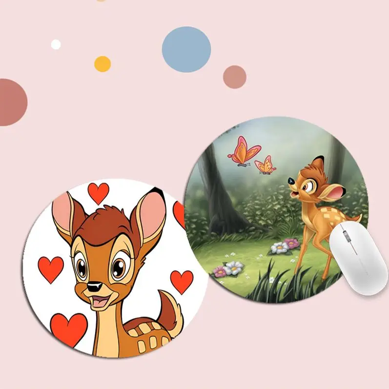 

Disney Bambi Mousepad Non-slip Round Big Promotion Table Mat Student Mousepad Computer Keyboard Pad Games for PC Gamer Mousemat