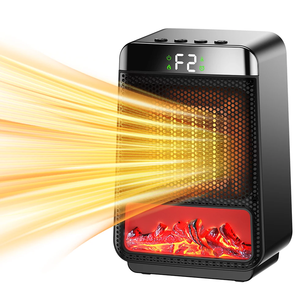 1000 W elektrischer Flammenheizer, tragbarer Mini-Desktop-Heizlüfter, intelligentes Heißluftgebläse, für Zuhause, Schlafzimmer, Büro, Wärmemaschine für den Winter – Detail 21