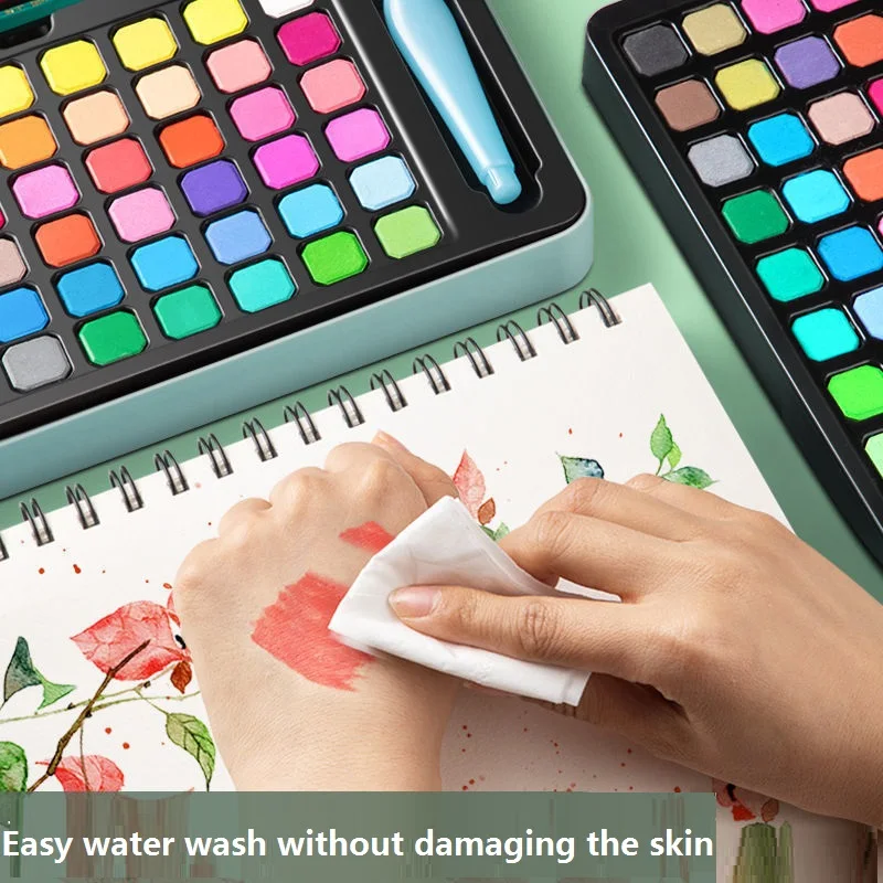 36/48/60/72 Acuarelas Colors Watercolor Set Solid Pigment Paint 예술용품 Professional Art Supplies Draw With Paintbrush Fountain Pen 4