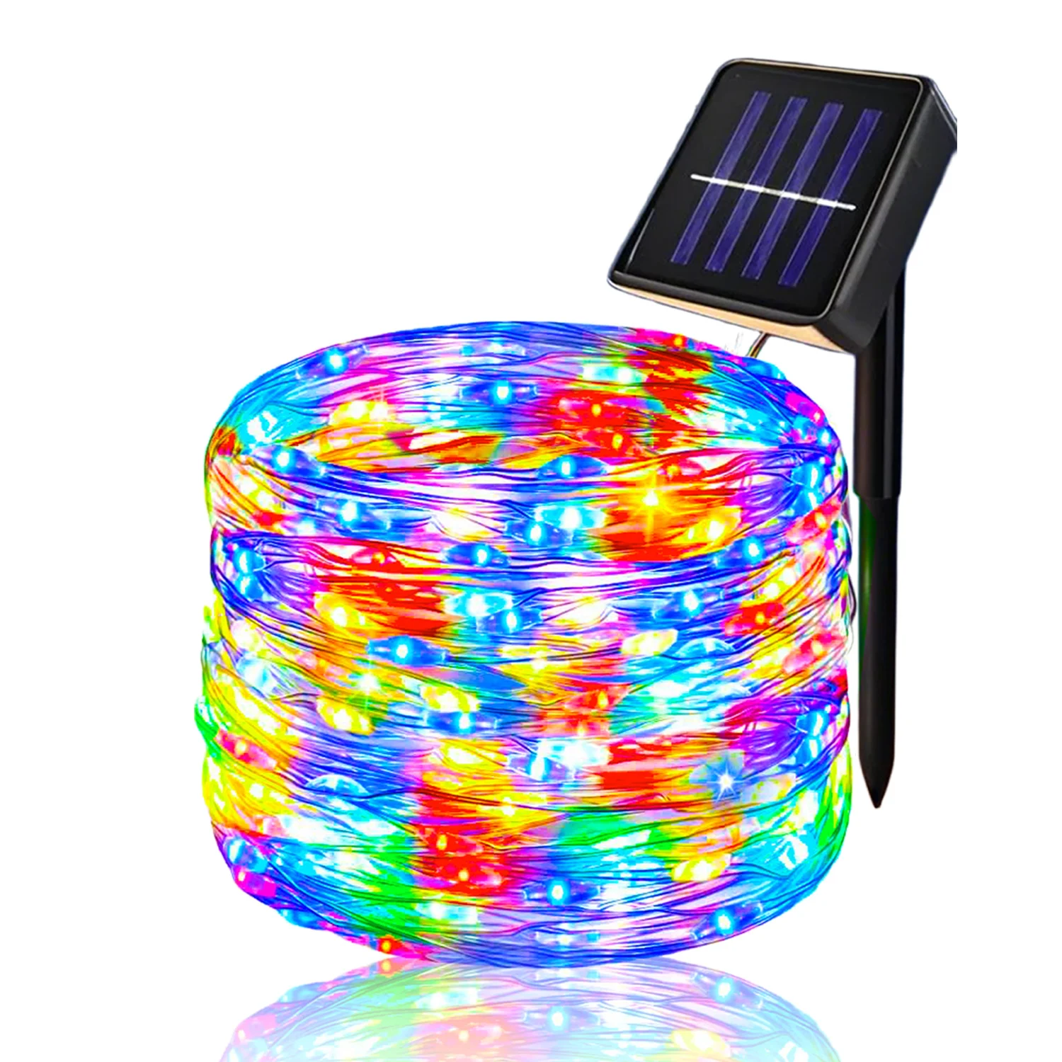 מחרוזת חג המולד סולארית לחוץ עם תאורת LED, 8 מצבי תאורה, קישוט לגינה, פטיו, עץ ומסיבות