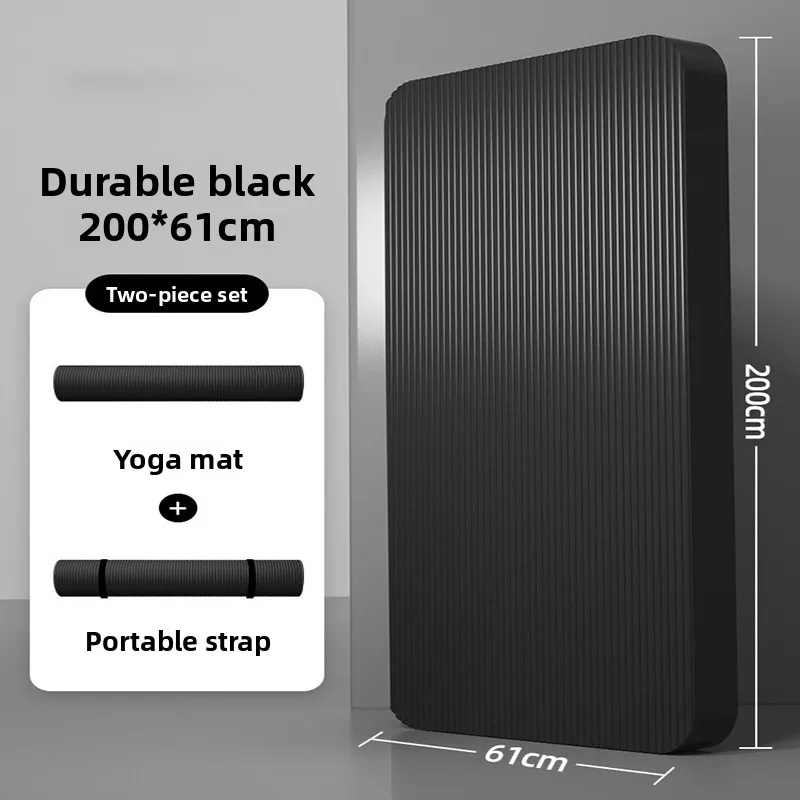 Men's Fitn Yoga Mat Thiened Non-Slip Beginner Home Use Exercise Mat Durable Comfortable Pure Color Nbr Material