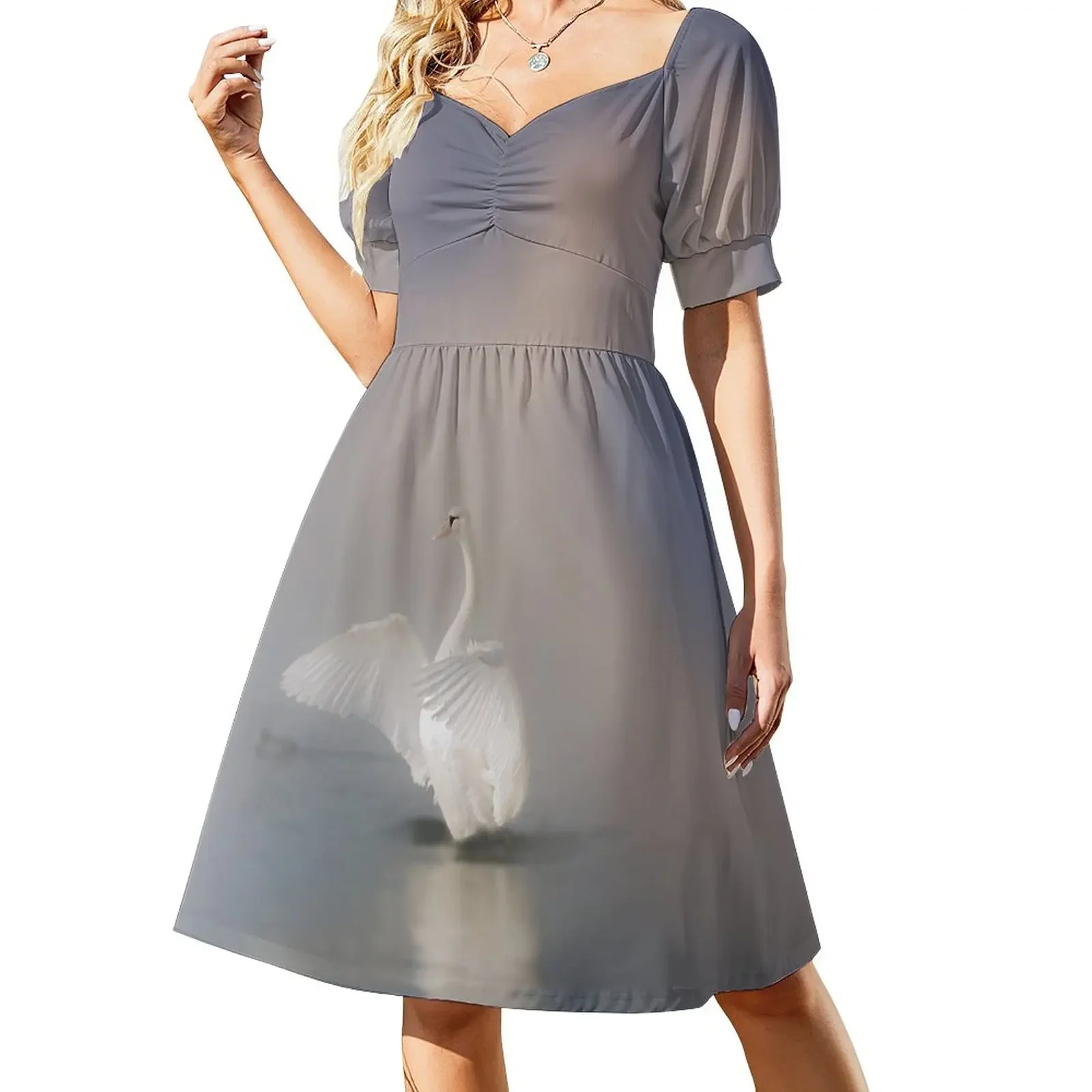 

Swan Sleeveless Dress fairy dress women dress Elegant gowns beach