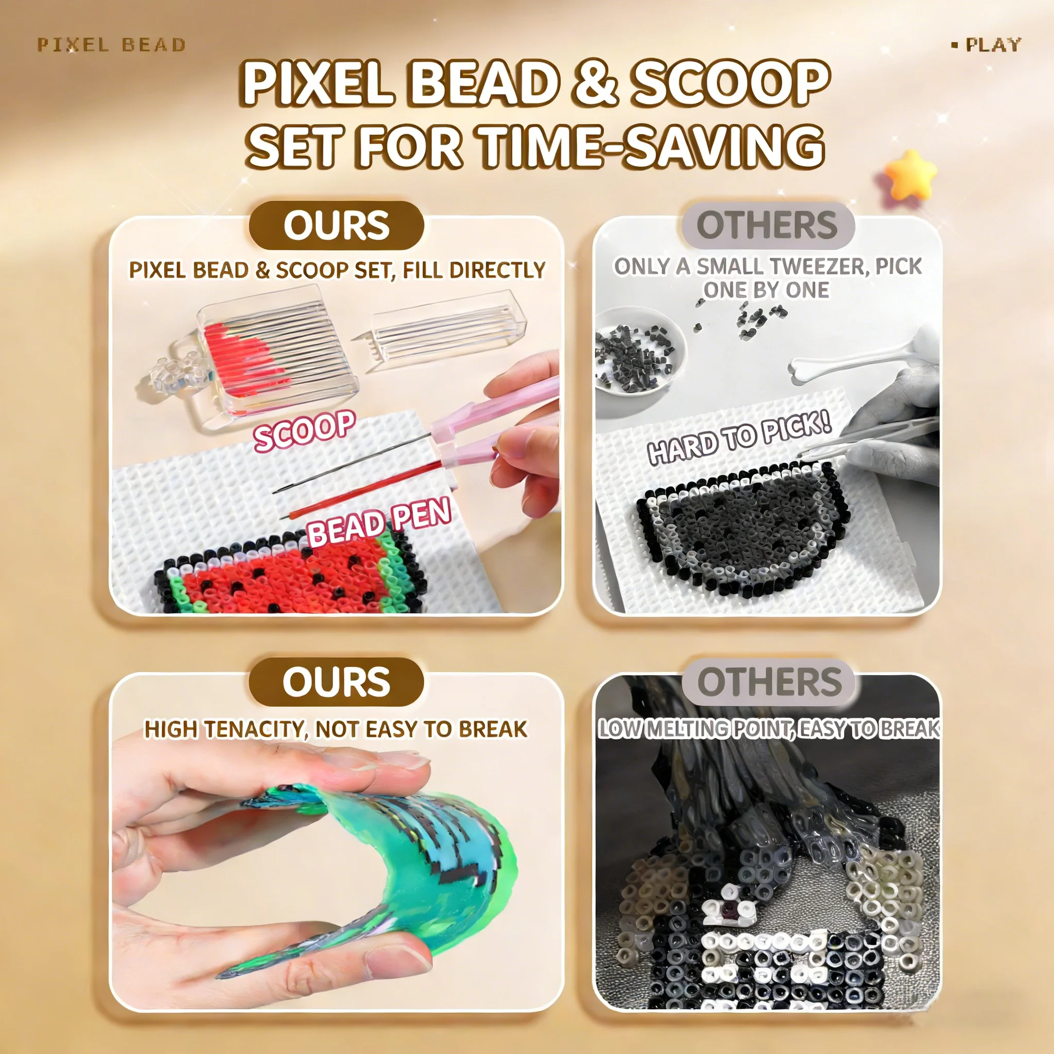 1000/10000개 2.6mm 미니 비즈 - 작은 픽셀 수제 비즈, DIY 쥬얼리 제작, 수제 픽셀, 팔찌, 목걸이에 적합