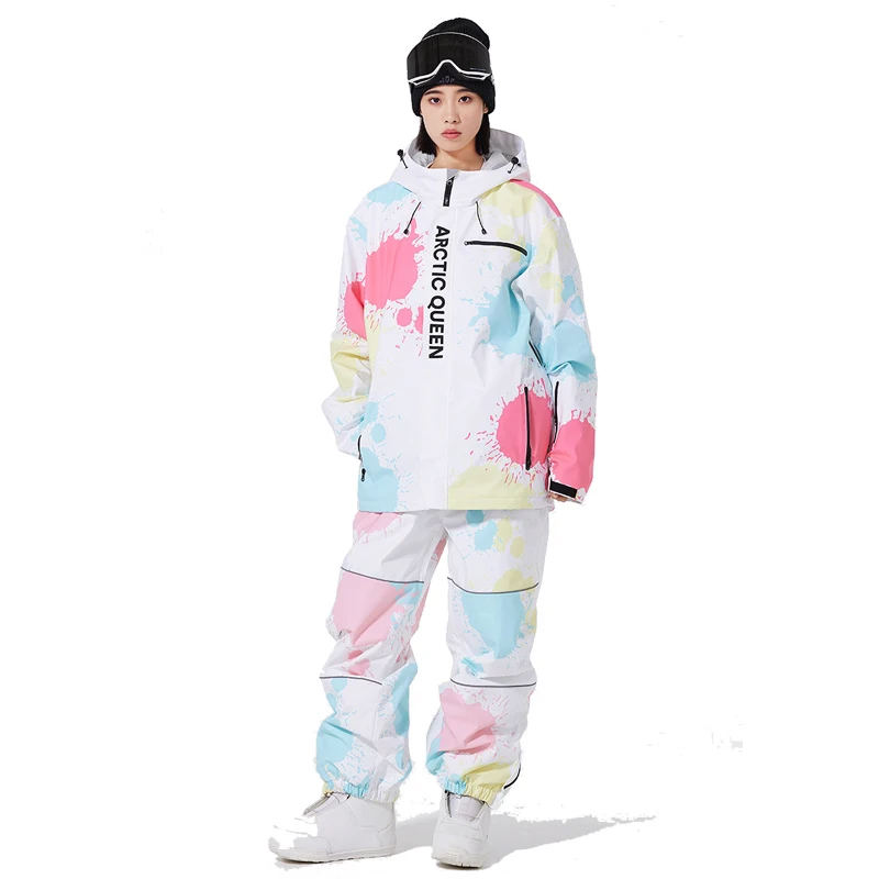Colorful Set, Women s Ski Clothes, Snow Wear Suit Sets, Snowboard Clothing, Winter Costume, Ski Jacket and Strap Pant for Female 4