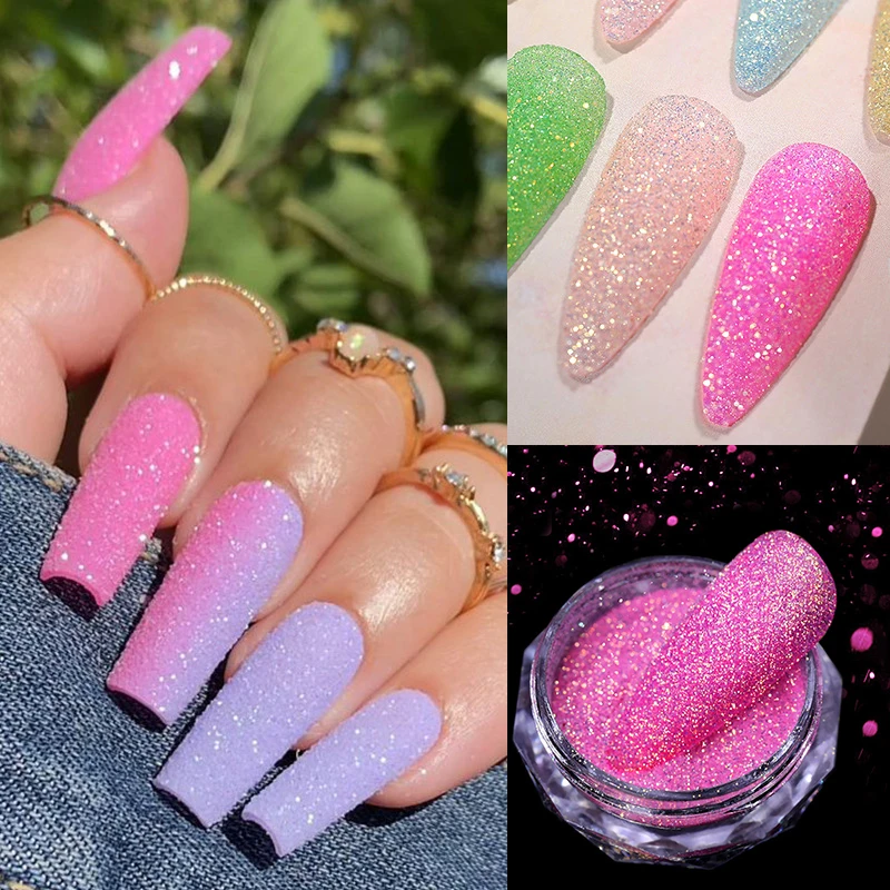 

1Box Nail Mirror Glitter Powder Crystal Pigment Diamond Shiny Nail Powder Manicure Holographic Decorations Color DIY Nail Art