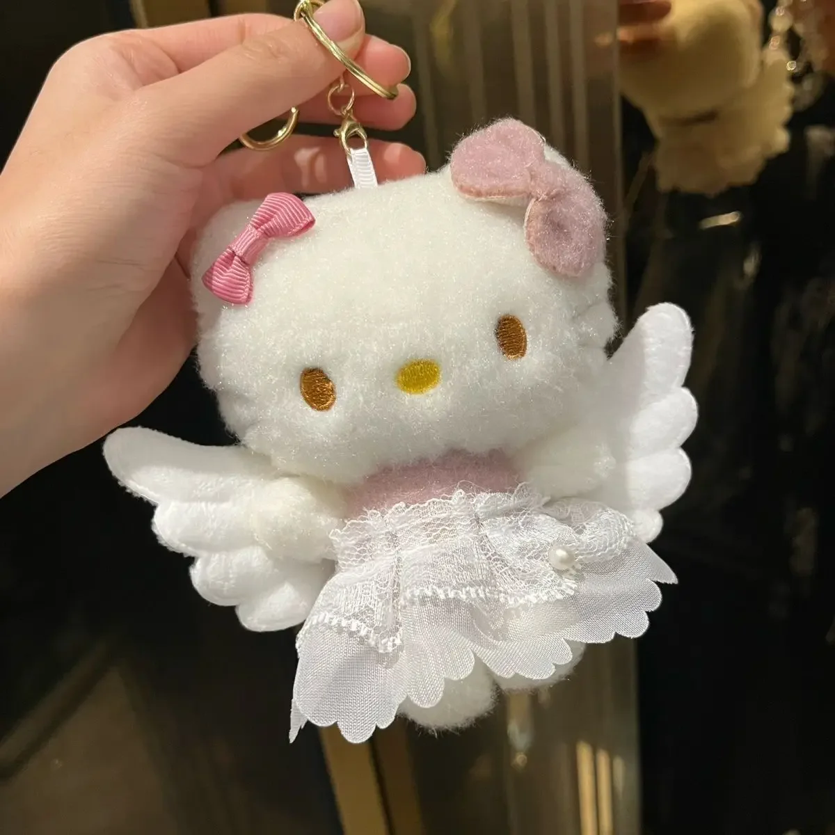 

Kawaii Hello Kittys Love Angel Doll Cute Girl Cartoon Plush Pendant Keychain Backpack Decoration Children's Toy Dolls Gift