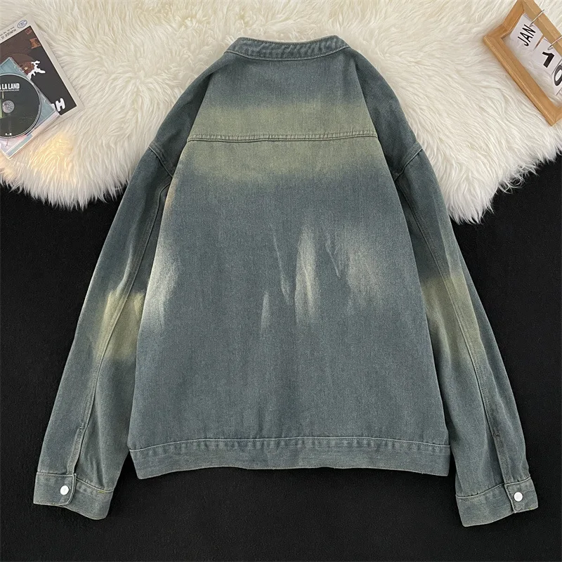 Men's Clothing Men's Denim Jacket Spring American Retro Washed Make Old Loose Fitting Casual Jacket Fashion Versatile Male Coat