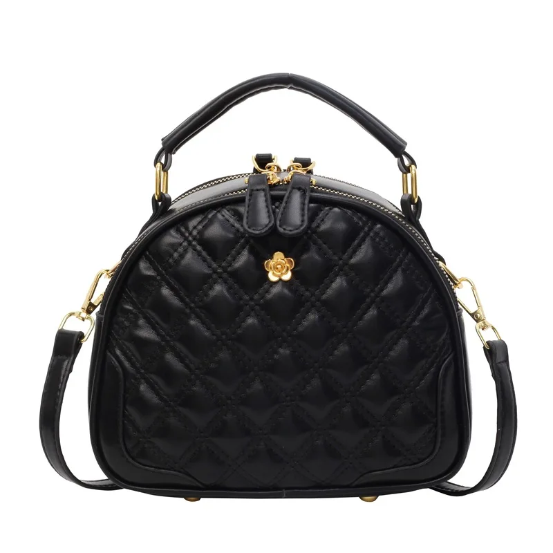 New Solid Color Women's 2024 Advanced Texture Special-Interest Design Crossbody Versatile Handheld Rhombus Shell Bag