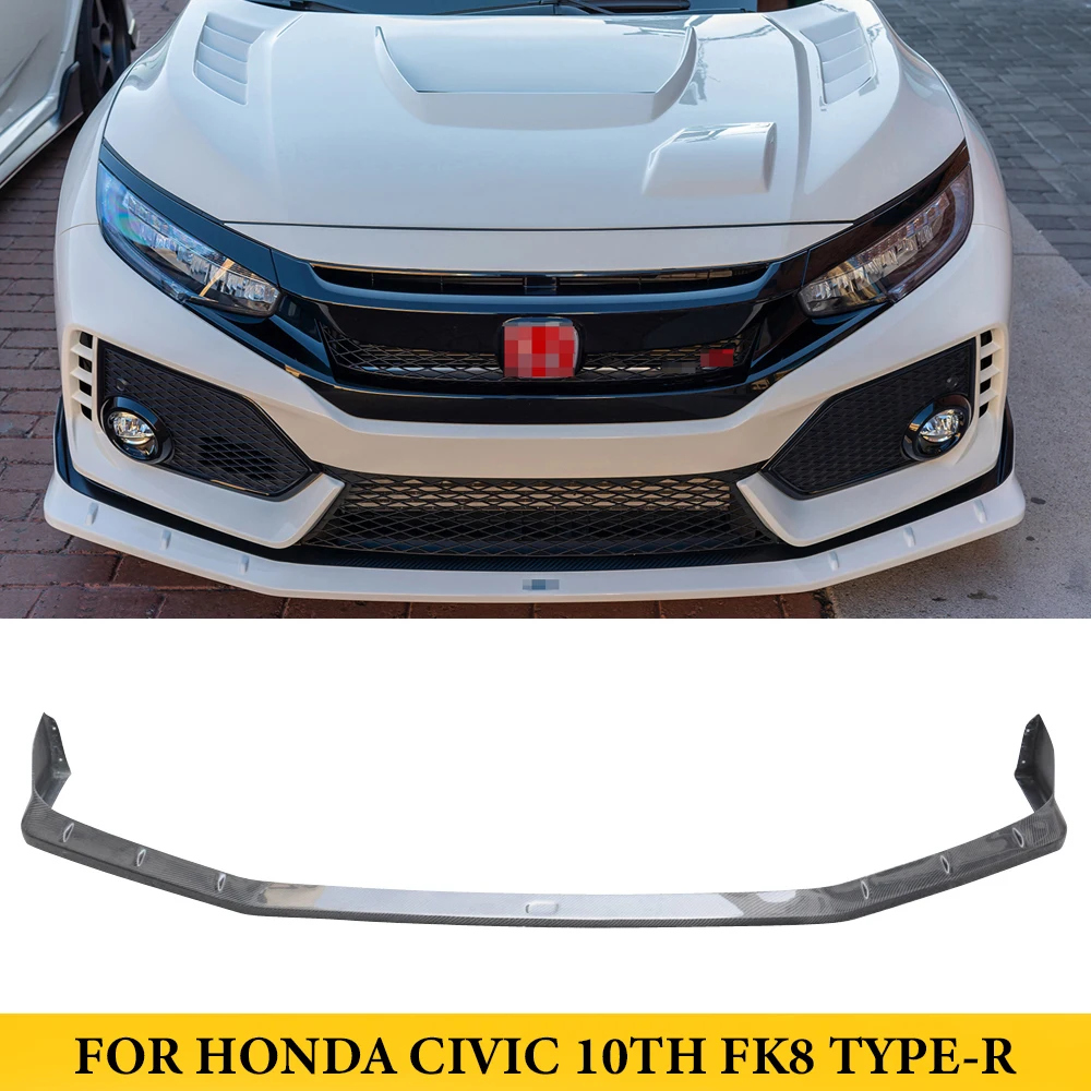 Per Honda Civic 10Th Fk8 Tipo-R Spoiler Paraurti Anteriore In Fibra Di Carbonio Car Styling
