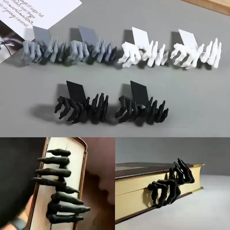 2Pcs 크리 에이 티브 3D 북마크 개인화 된 공포 분위기 페이지 마커 학교 홈 독서를위한 최고의 선물